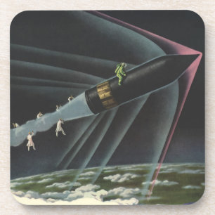 Astronaut der Vintagen Science Fiction auf einer R Getränkeuntersetzer