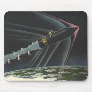 Astronaut der Vintagen Science Fiction auf einer R Mousepad