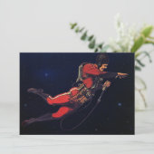 Astronaut der Vintagen Science Fiction im Weltraum (Stehend Vorderseite)