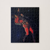 Astronaut der Vintagen Science Fiction im Weltraum Puzzle (Vertikal)