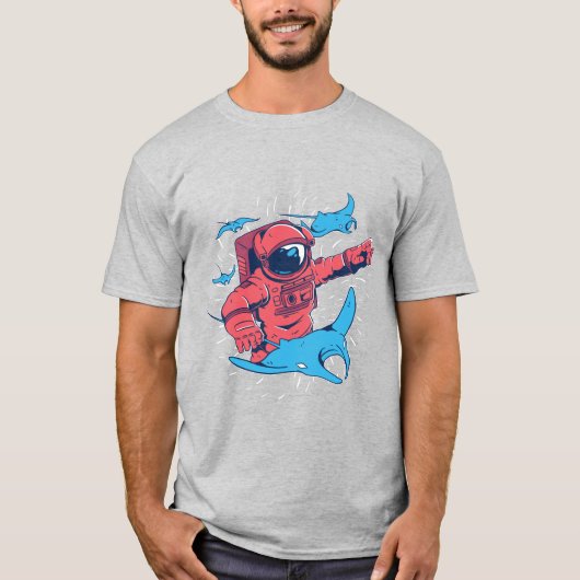 Astronaut Devil Rays T-Shirt (Vorderseite)