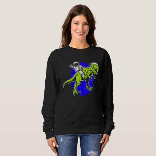 Astronaut Dinosaur Science Fiction Space Travel Sweatshirt (Vorne ganz)