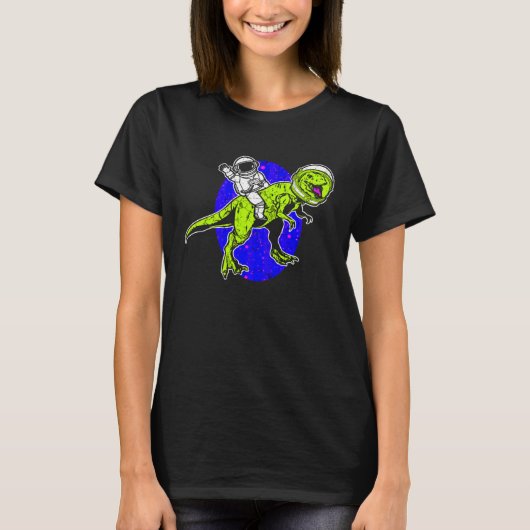Astronaut Dinosaur Science Fiction Space Travel T-Shirt (Vorderseite)