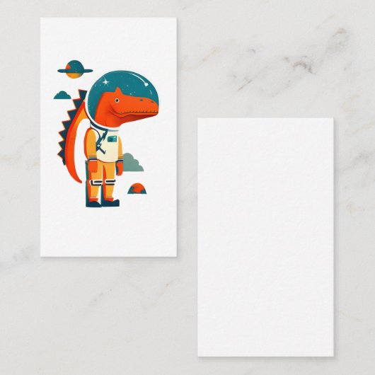 Astronaut-Dinosaurier Visitenkarte (Vorne/Hinten)