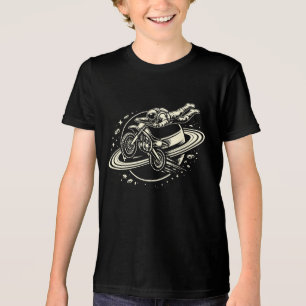 Astronaut Dirt Bike Fahrer Saturn Tri-Blend Shirt