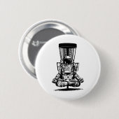 Astronaut Disc Golf Yoga Skizze Button (Vorne & Hinten)