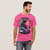 Astronaut DJ Djing im Raum EDM Cool Graphic T-Shirt (Vorne ganz)