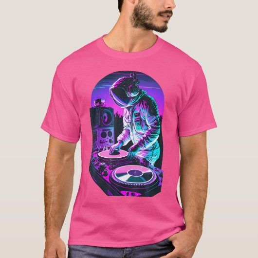 Astronaut DJ Djing im Weltraum EDM Cool Graphic Va T-Shirt (Vorderseite)