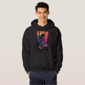 Astronaut DJ DJing in Space EDM cool Vaporwave Gra Hoodie (Vorne ganz)