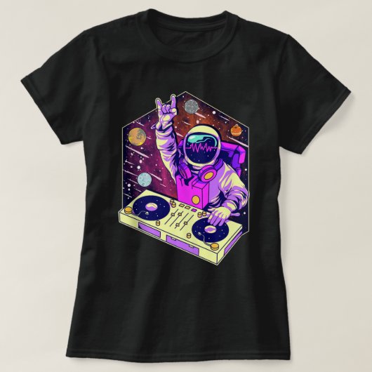 Astronaut DJ Music Psychedelic Psytrance Techno ED T-Shirt (Design vorne)