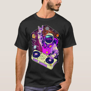 Astronaut DJ Musik Psychedelisch Psytrance Techno T-Shirt
