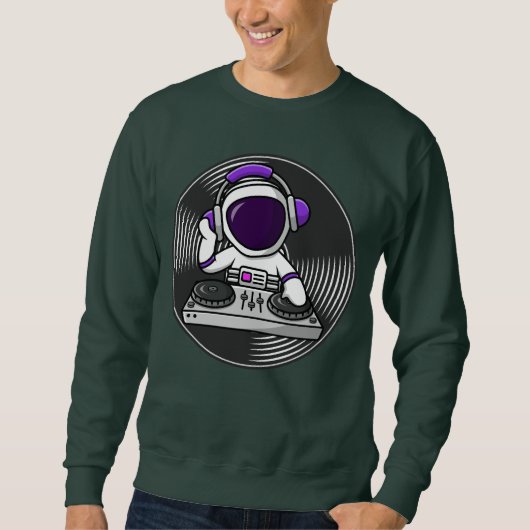Astronaut DJ Niedlich Space Music Design Sweatshirt (Vorderseite)