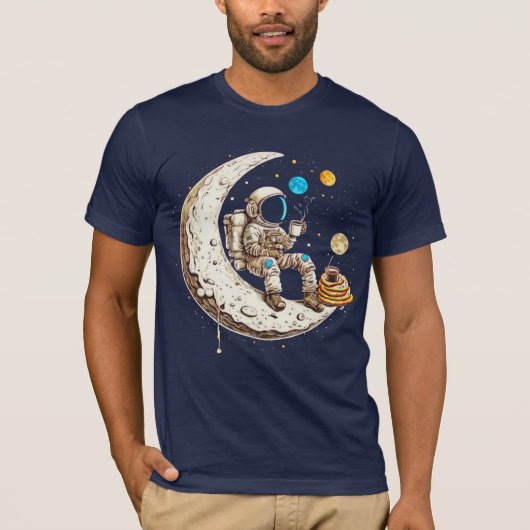 Astronaut Drink Coffee T - Shirt (Vorderseite)