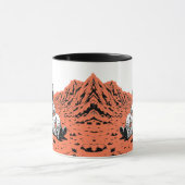 Astronaut Drinking Coffee on Mars - Minimal Design Tasse (Zentrum)