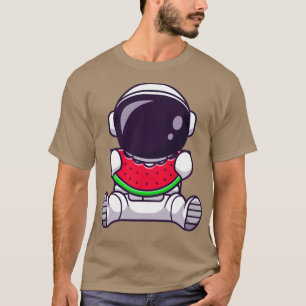 Astronaut Eating Watermelon Frucht Cartoon T-Shirt