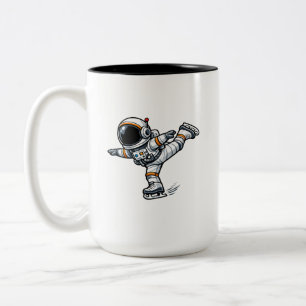 Astronaut Eiskunstlauf Zweifarbige Tasse