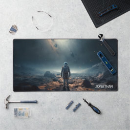 Astronaut entdecken Planets Space Travel Galaxy Schreibtischunterlage