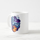 Astronaut entspannt sich mit Kaffee Kaffeetasse (Vorderseite Links)