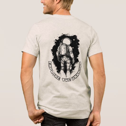 Astronaut „Erforsche das Unbekannte“  Tri-Blend Shirt (Rückseite)