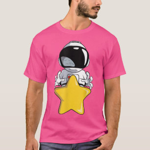 Astronaut ergattert einen großen gelben T - Shirt