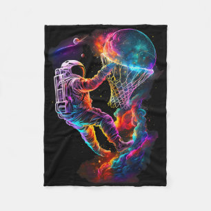 Astronaut erklärt einen Bysketbyll-Player im Weltr Fleecedecke