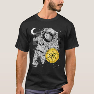 Astronaut erreicht Cosmos ATOM Coin zum Mond Cr T-Shirt