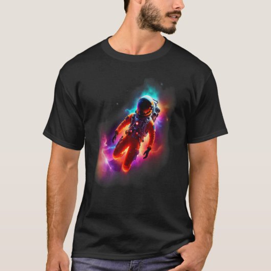 Astronaut Exploring a Colorful Nebula T-Shirt (Vorderseite)