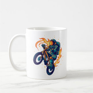 Astronaut fährt auf einem BMX Kaffeetasse