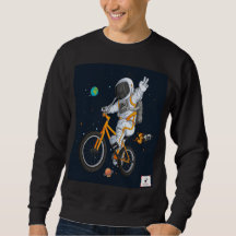 Astronaut fährt BMX Fahrrad