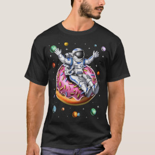 Astronaut fährt Donut Kurzarm T-Shirt