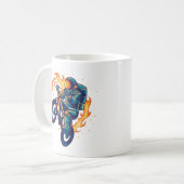Astronaut fährt einen BMX Kaffeetasse (Vorderseite Links)