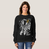 Astronaut Fängt Bitcoin Kaufe Bitcoin Cyberaffe Sweatshirt (Vorne ganz)