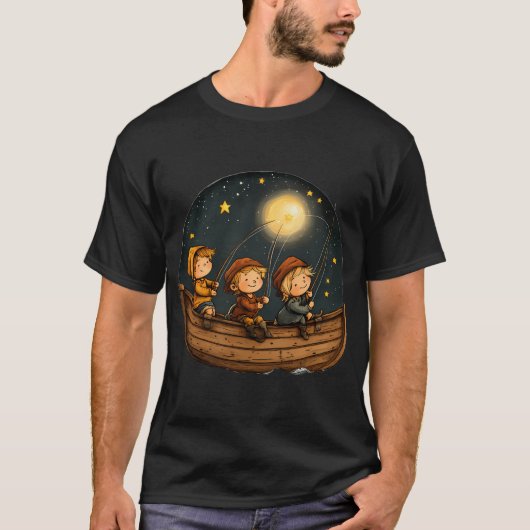 Astronaut Fängt Funkelnden Stern T-Shirt (Vorderseite)