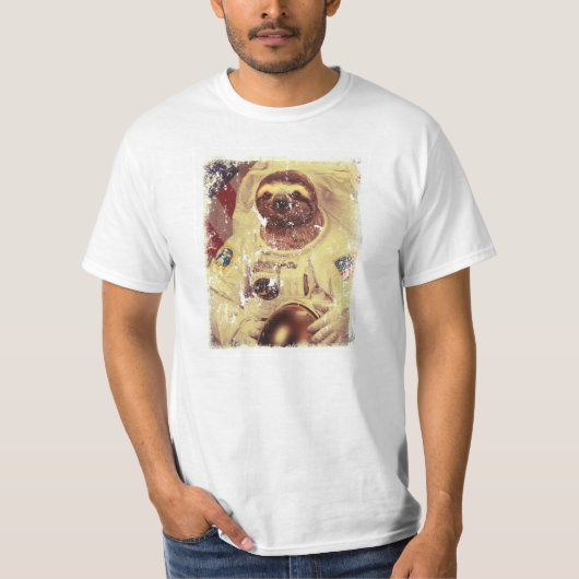 Astronaut Faultier im gestressten Stil T-Shirt (Vorderseite)