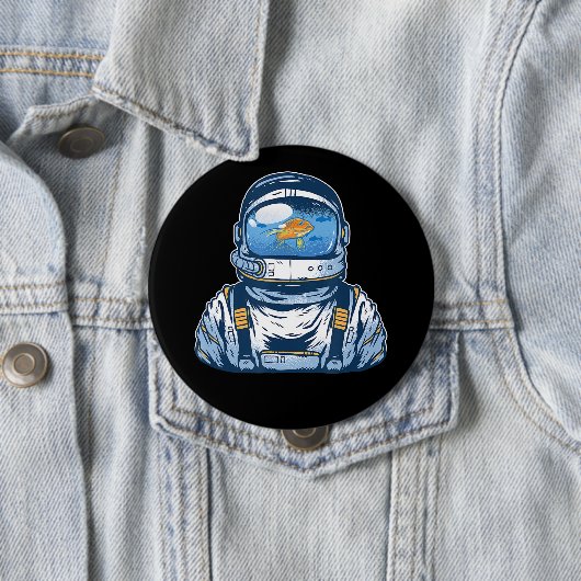 Astronaut Fishbowl Helmet Goldfish Spaceman Anzug Button (Beispiel)
