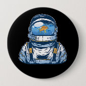 Astronaut Fishbowl Helmet Goldfish Spaceman Anzug Button (Vorderseite)