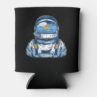 Astronaut Fishbowl Helmet Goldfish Spaceman Anzug Dosenkühler