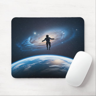 Astronaut Float Earth View Galaxy Space Mousepad