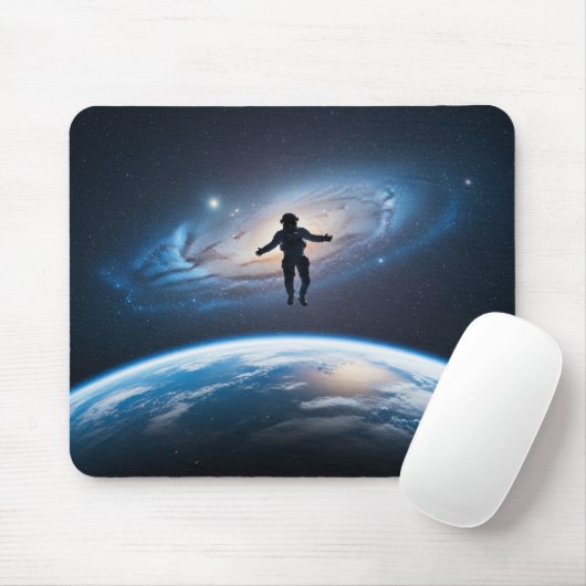 Astronaut Float Earth View Galaxy Space Mousepad (Mit Mouse)