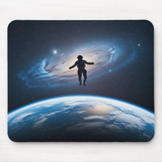 Astronaut Float Earth View Galaxy Space Mousepad (Vorne)