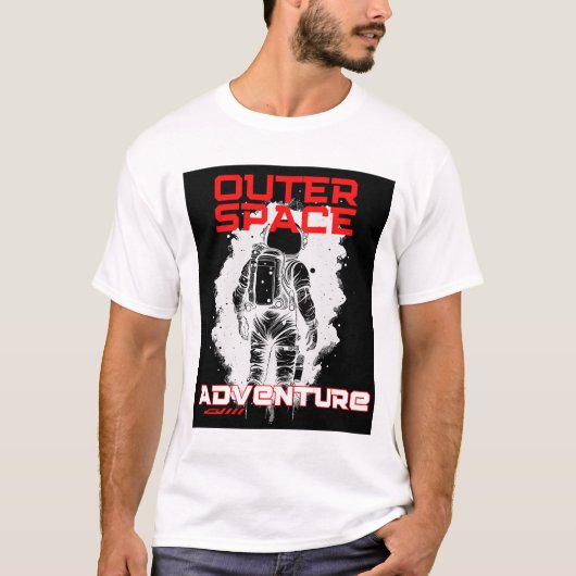 Astronaut Floating in Outer Space Design T-Shirt (Vorderseite)