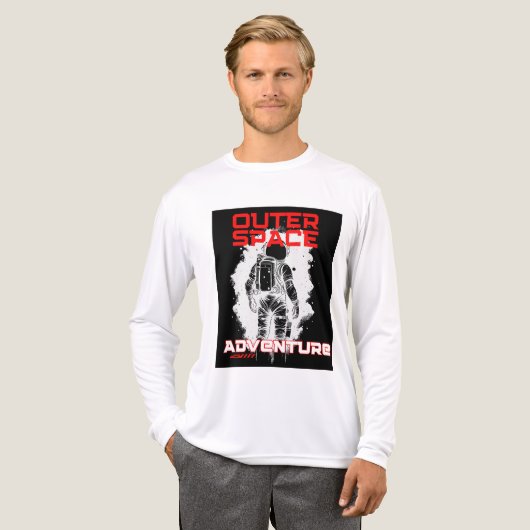 Astronaut Floating in Outer Space Design Tri-Blend Shirt (Vorderseite komplett)