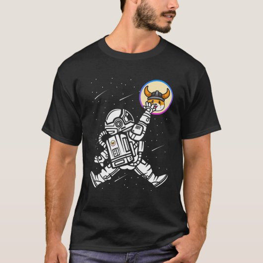 Astronaut Floki Inu Coin Crypto Token Cryptocurren T-Shirt (Vorderseite)