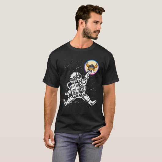 Astronaut Floki Inu Coin Crypto Token Cryptocurren T-Shirt (Vorne ganz)
