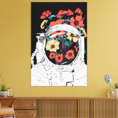 Astronaut Floral space art Leinwanddruck (Insitu (Wohnzimmer))