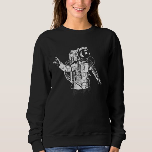 Astronaut Flying on a Spaceship  Space  1 Sweatshirt (Vorderseite)