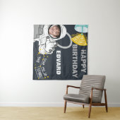 Astronaut Foto Happy Birthday Tapestry Wandteppich (Beispiel (Horizontal))
