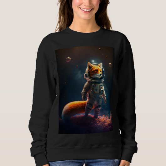 Astronaut Fox In Space Sweatshirt (Vorderseite)