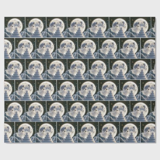 Astronaut frisch im Mondlicht Geschenkpapier (Flach)