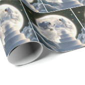 Astronaut frisch im Mondlicht Geschenkpapier (Rolleneckpunkt)